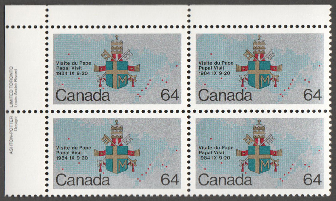 Canada Scott 1031 MNH PB UL (A7-5) - Click Image to Close